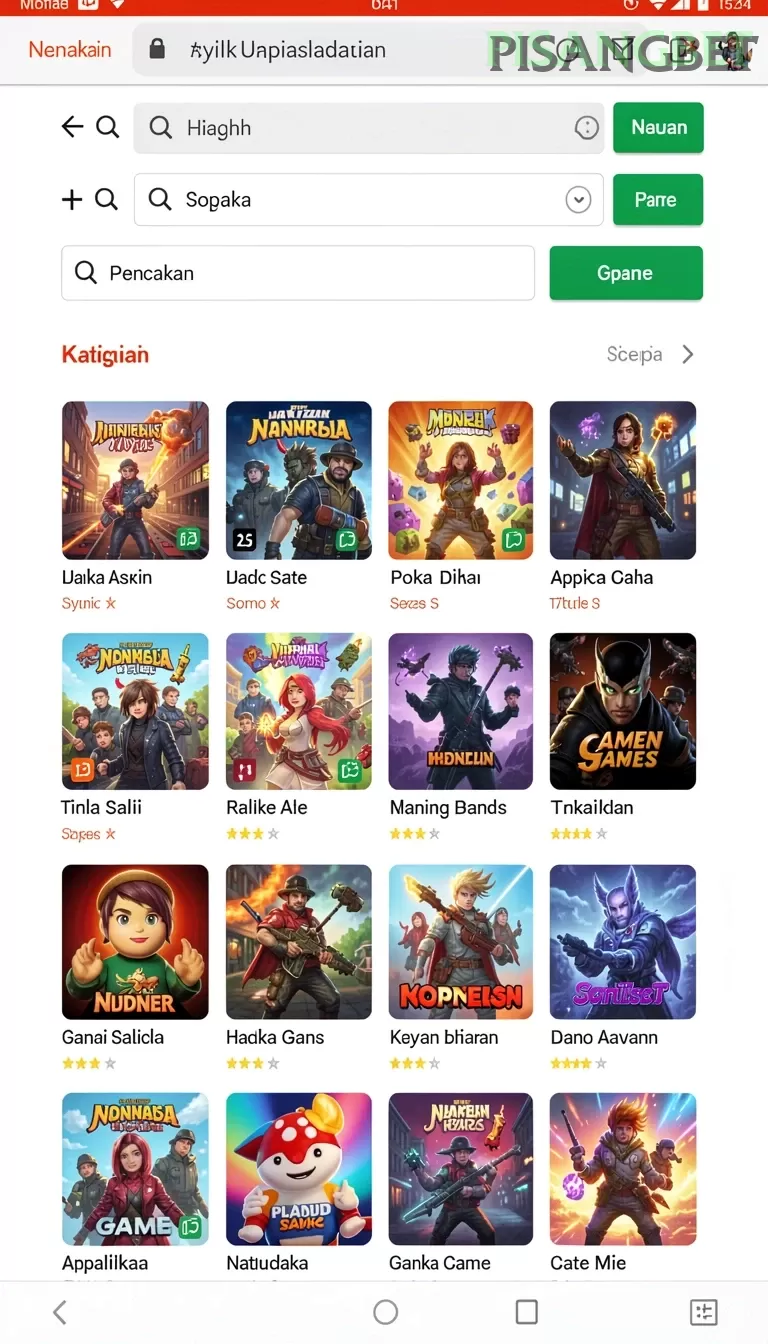 Galeri pratinjau visual pisangbet build APK resmi terbaru